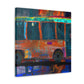 Bus in Blurple Colors - Canvas