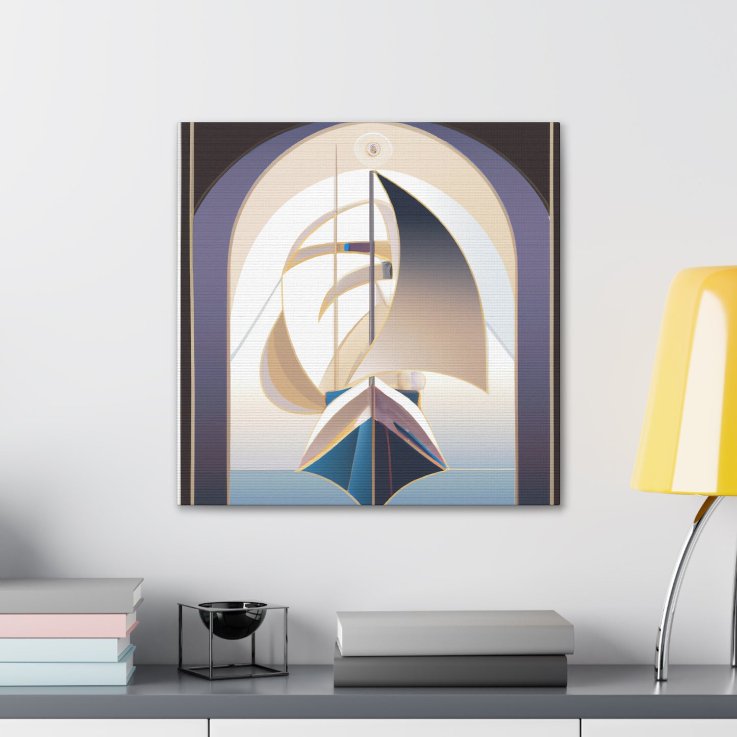 "Sailing in Moonlight Yacht" - Canvas