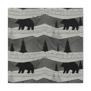 "Black Bear in Deco" - Canvas