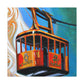 "Cable Car Sunset Scene" - Canvas