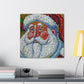 Santa's Pointillism Joy - Canvas