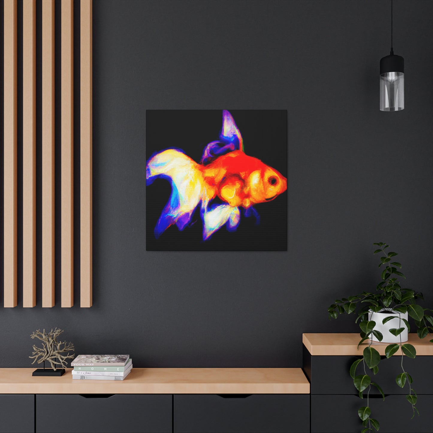 "Golden Fish Delight" - Canvas