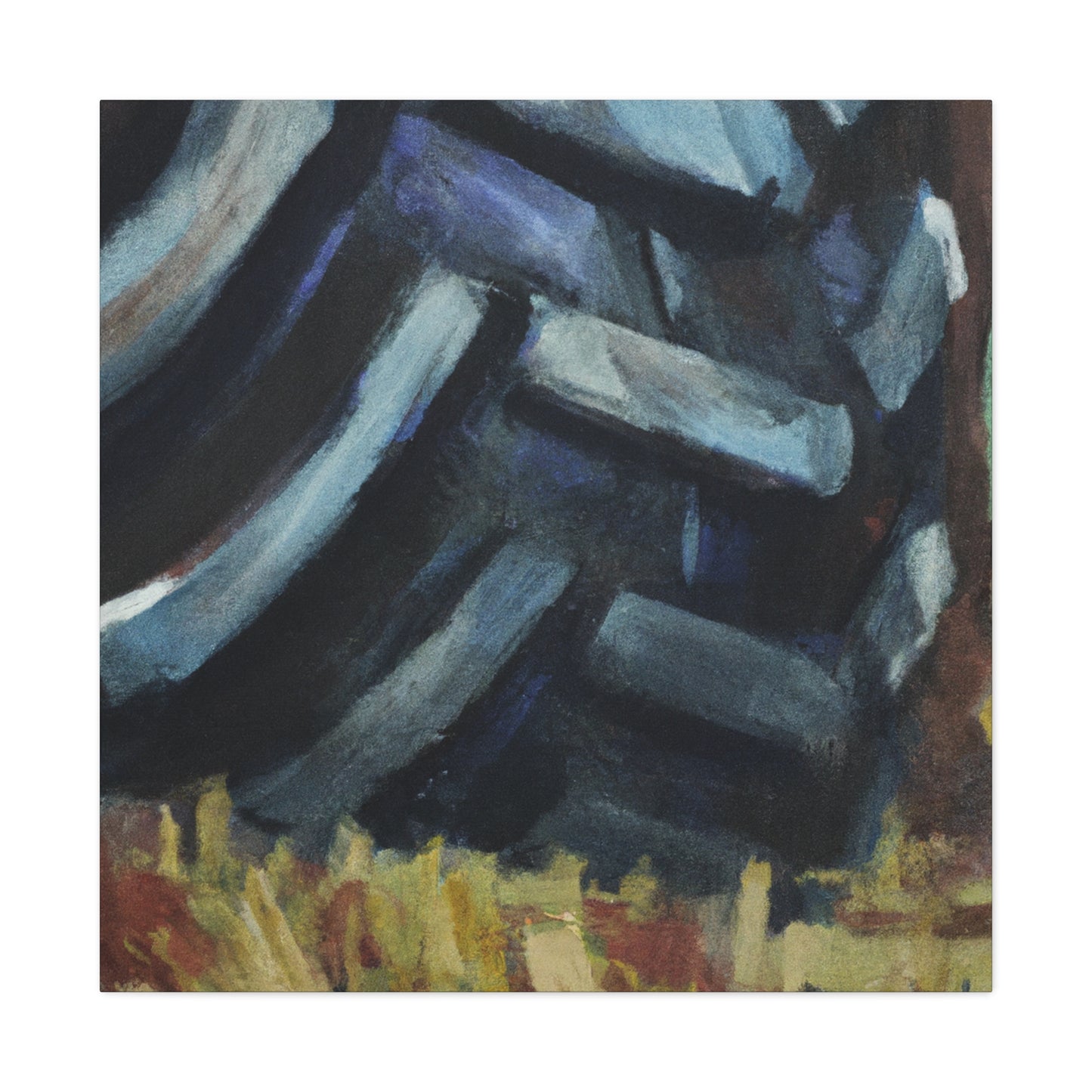 "Tractor Tire Impressionism" - Canvas