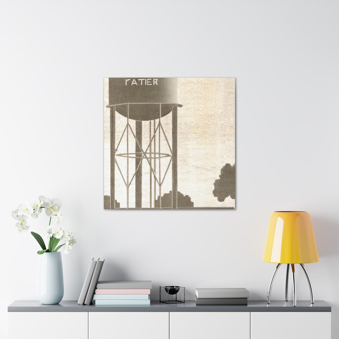 "The Water Tower Embrace" - Canvas