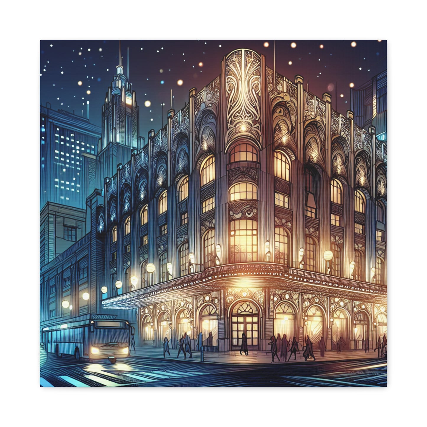 Moonlit Metropolis Magic - Canvas