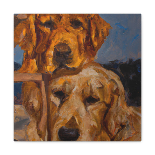 "Golden Retriever Wonderland" - Canvas