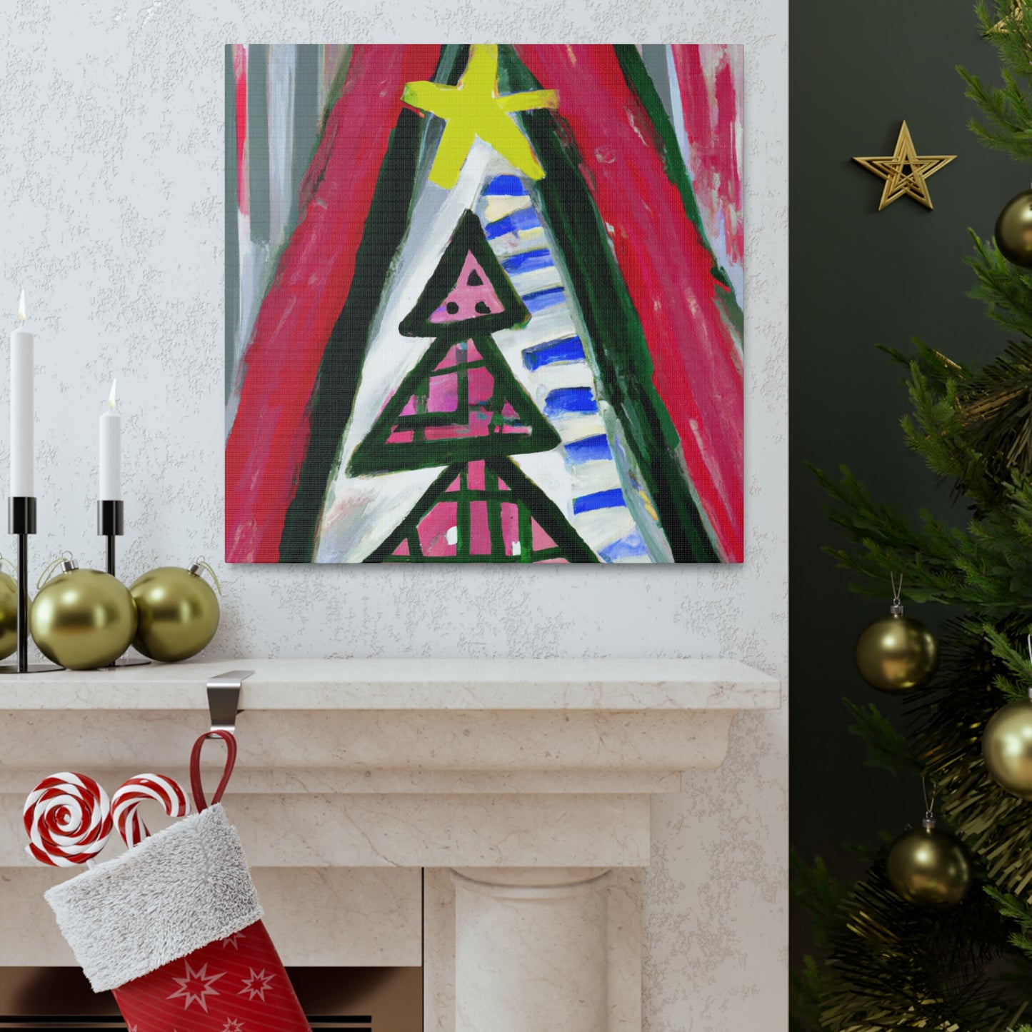 "Christmas Tree Expressionism" - Canvas