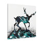 Deer in Moonlight Glade - Canvas