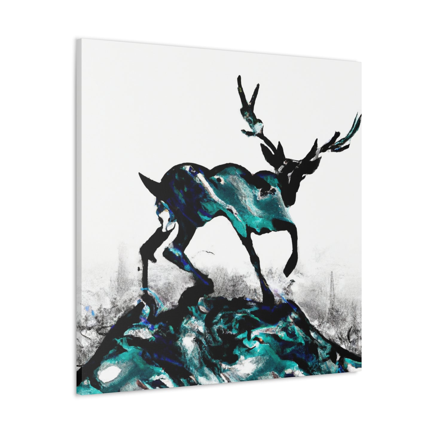 Deer in Moonlight Glade - Canvas