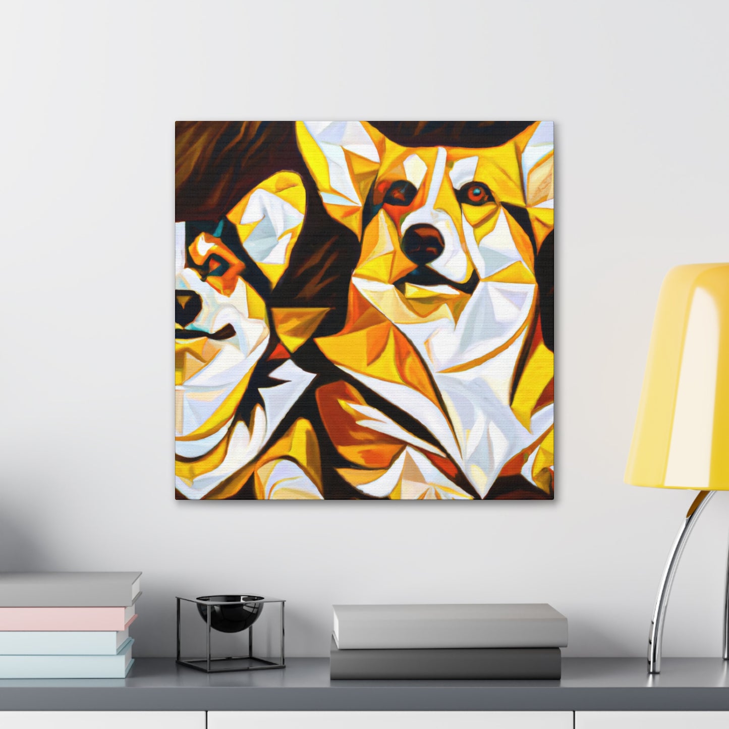 "Corgis in Art Deco" - Canvas