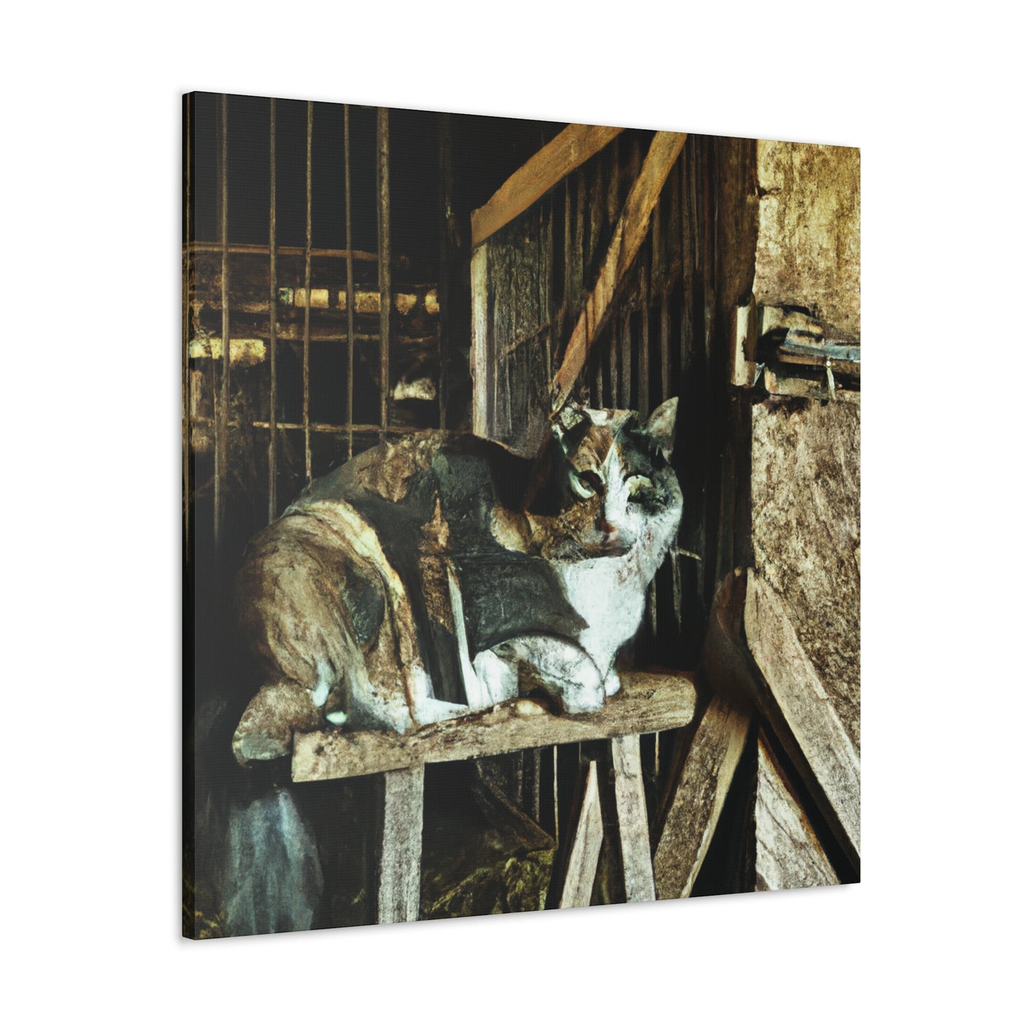 "Barn Cat Contentment" - Canvas