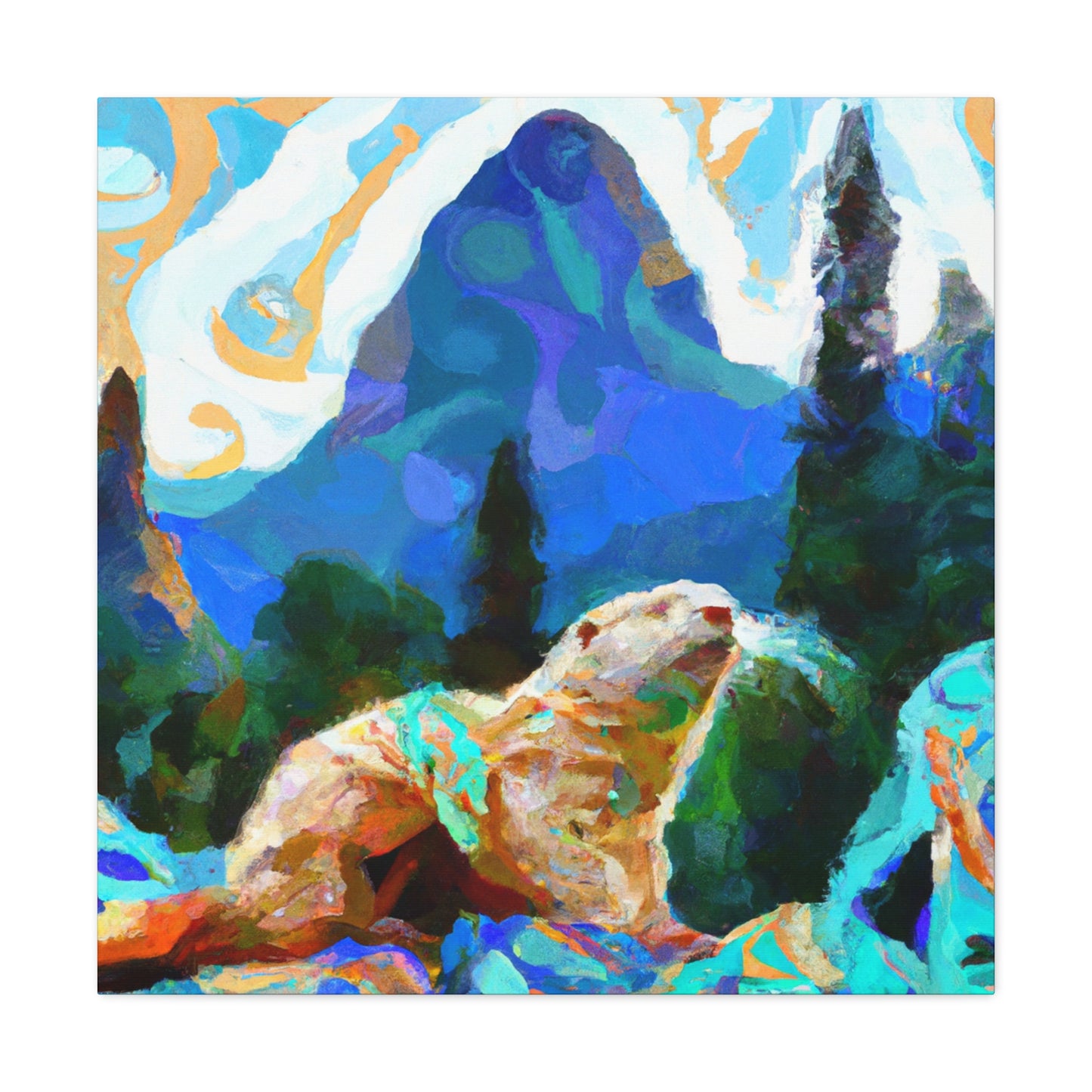 Otter in Impressionism - Canvas