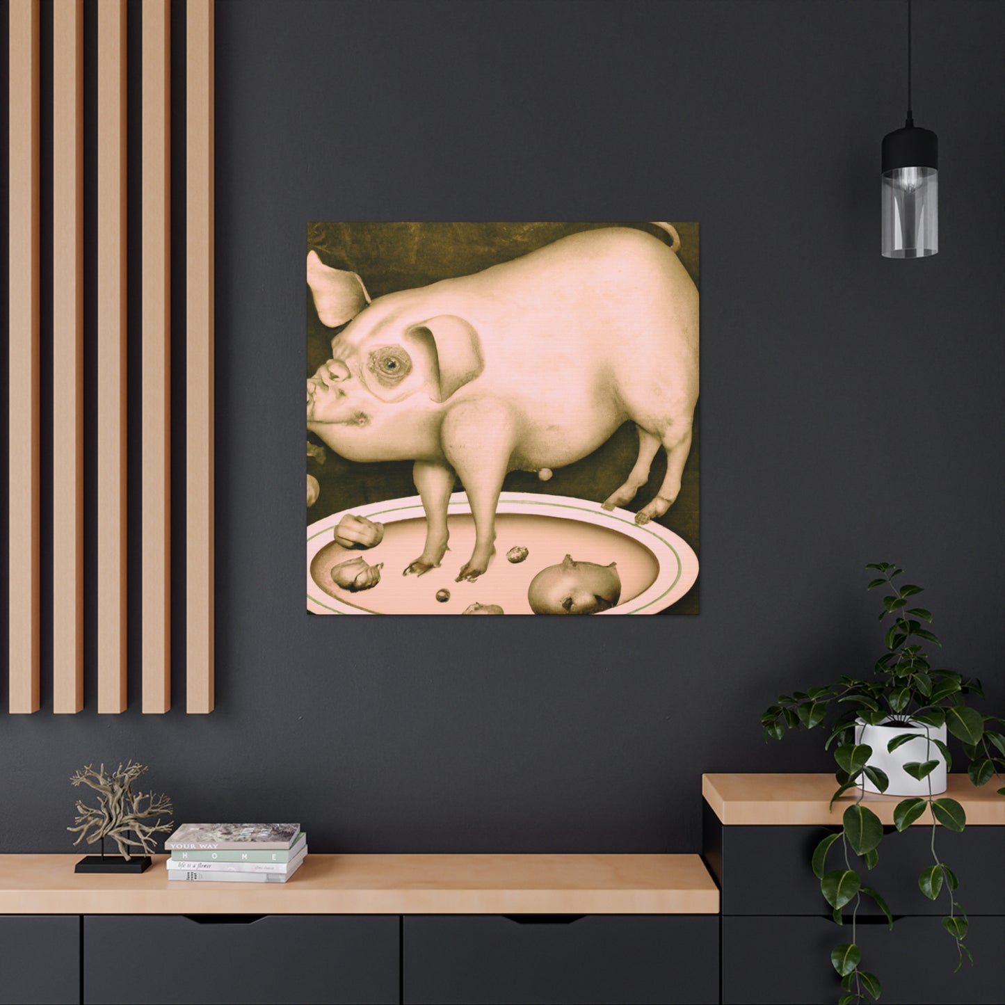 Pig with Grandeur. - Canvas