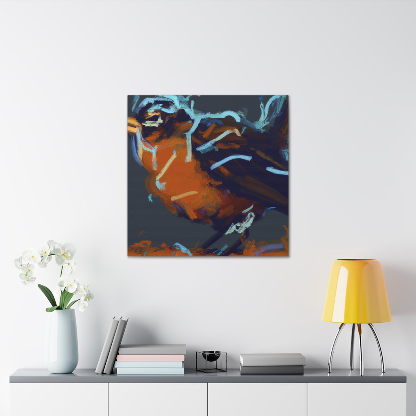 "American Robin, Ablaze" - Canvas