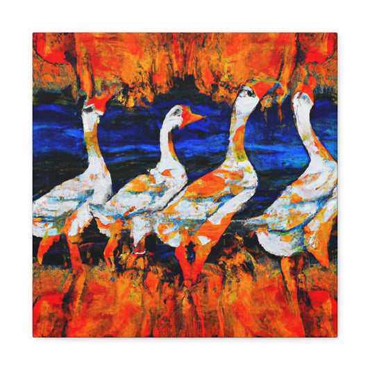 Geese in Flight Sky - Canvas