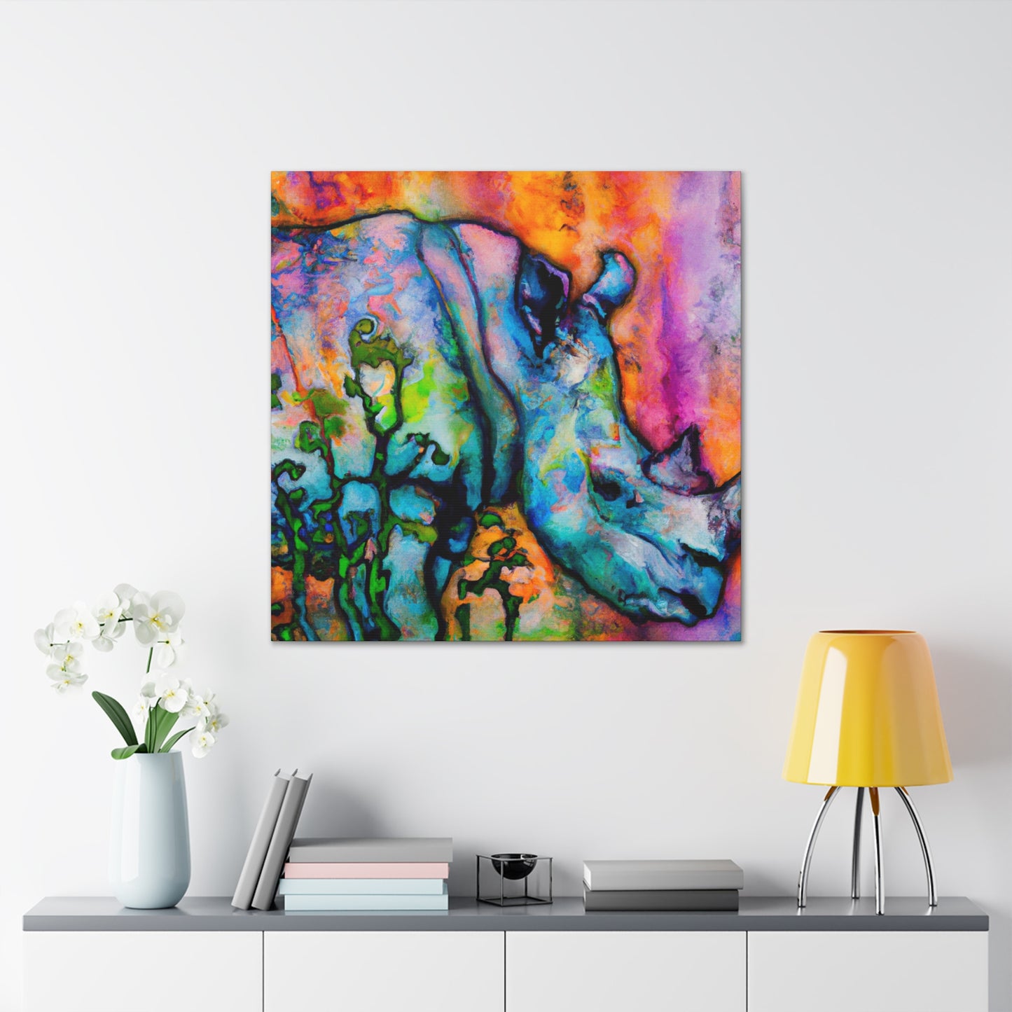 "Rhinoceros Regal Splendor" - Canvas