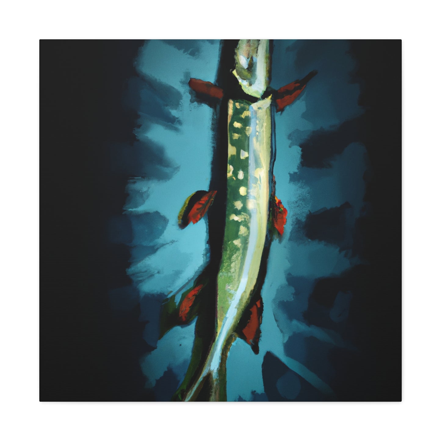 Pike Fish Reflection Piece - Canvas