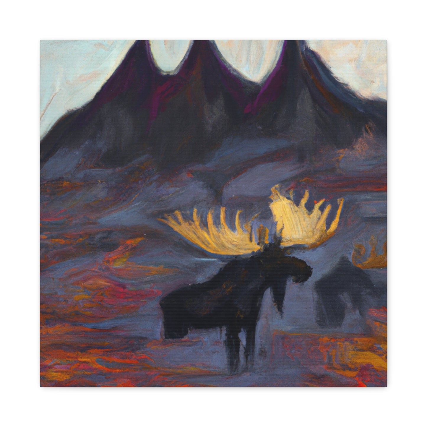 Moose Among Columns - Canvas