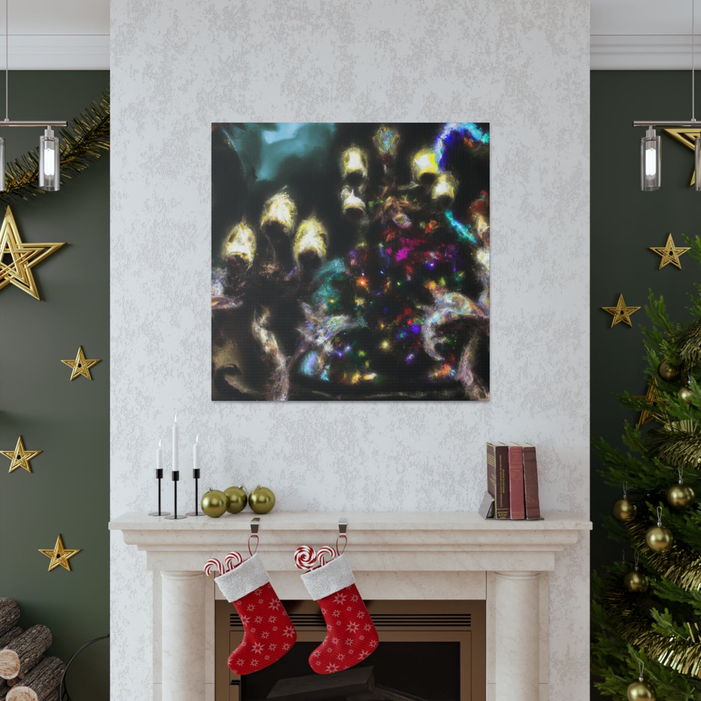 "Christmas Lights Enchantment" - Canvas