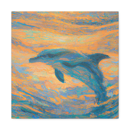 "Dancing Dolphins in Color" - Canvas