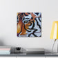 The Bengal tiger has become an iconic symbol of style and elegance in the Art Deco era of the 1920s. Its beautiful orange and black stripes, strong features, and fierce demeanor would all work to create a powerful and stylish motif. This could - Canvas