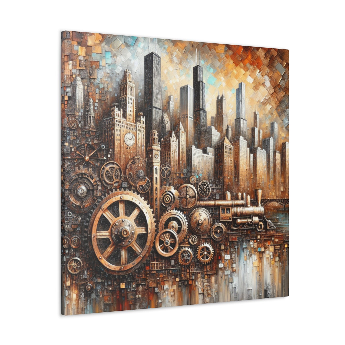 "Industrial Dreams Unveiled" - Canvas