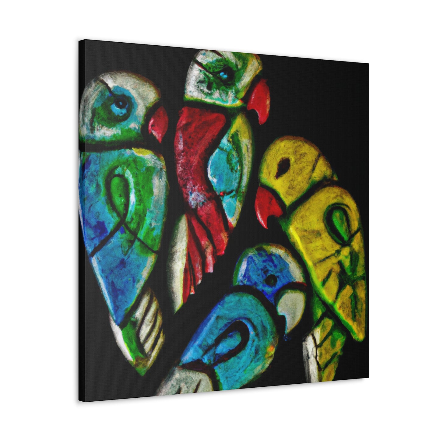 Budgies in Flight - Canvas