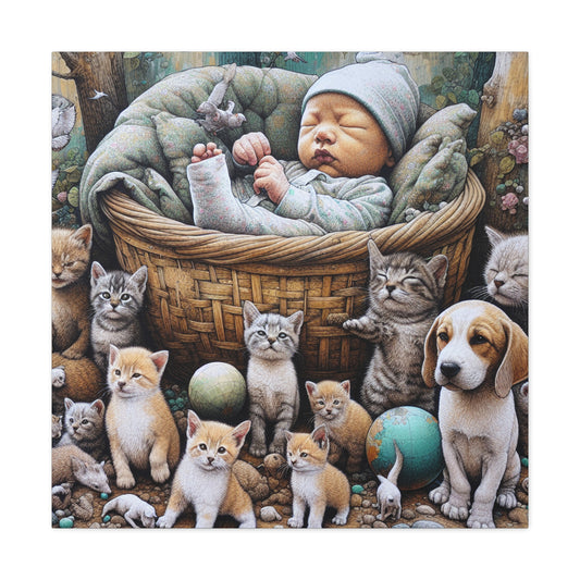 Whimsical Pet Mischief - Canvas