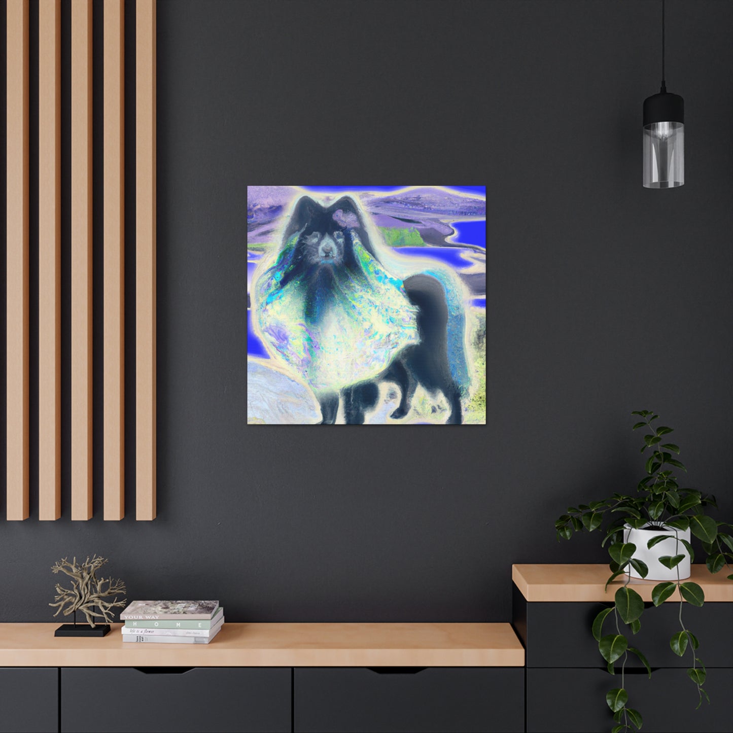 "Keeshond with Surrealism" - Canvas