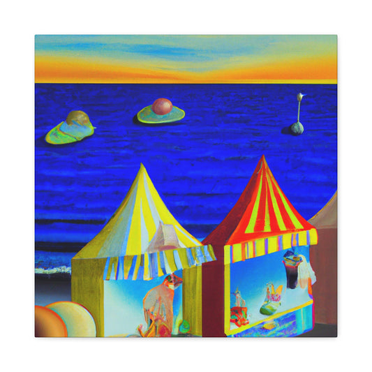 "Beach Shops Dreamscape" - Canvas