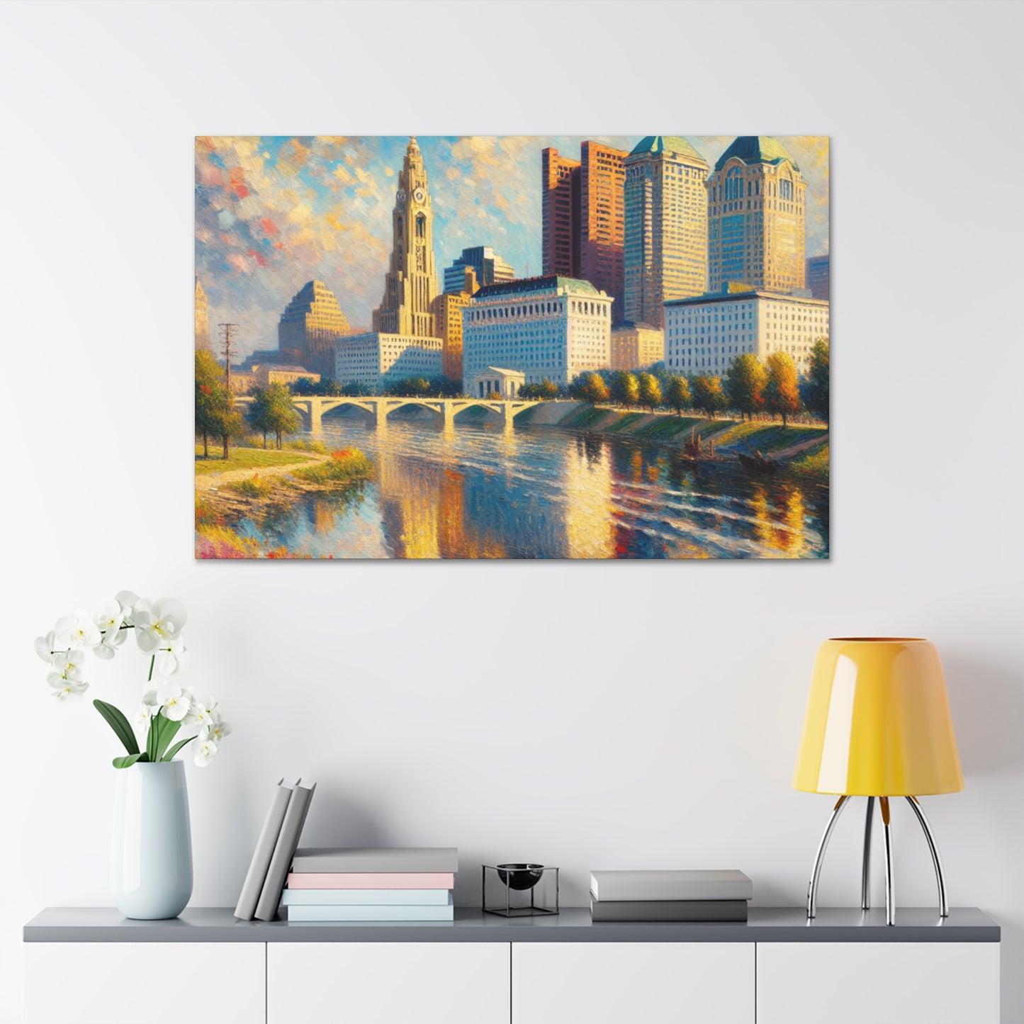 "Sunlit Columbus Canvassed Elegance" - Canvas