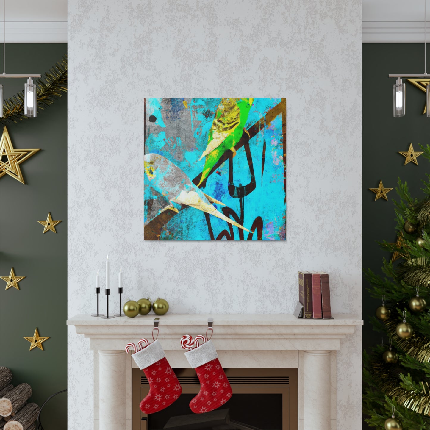 "Parakeets in Flight" - Canvas