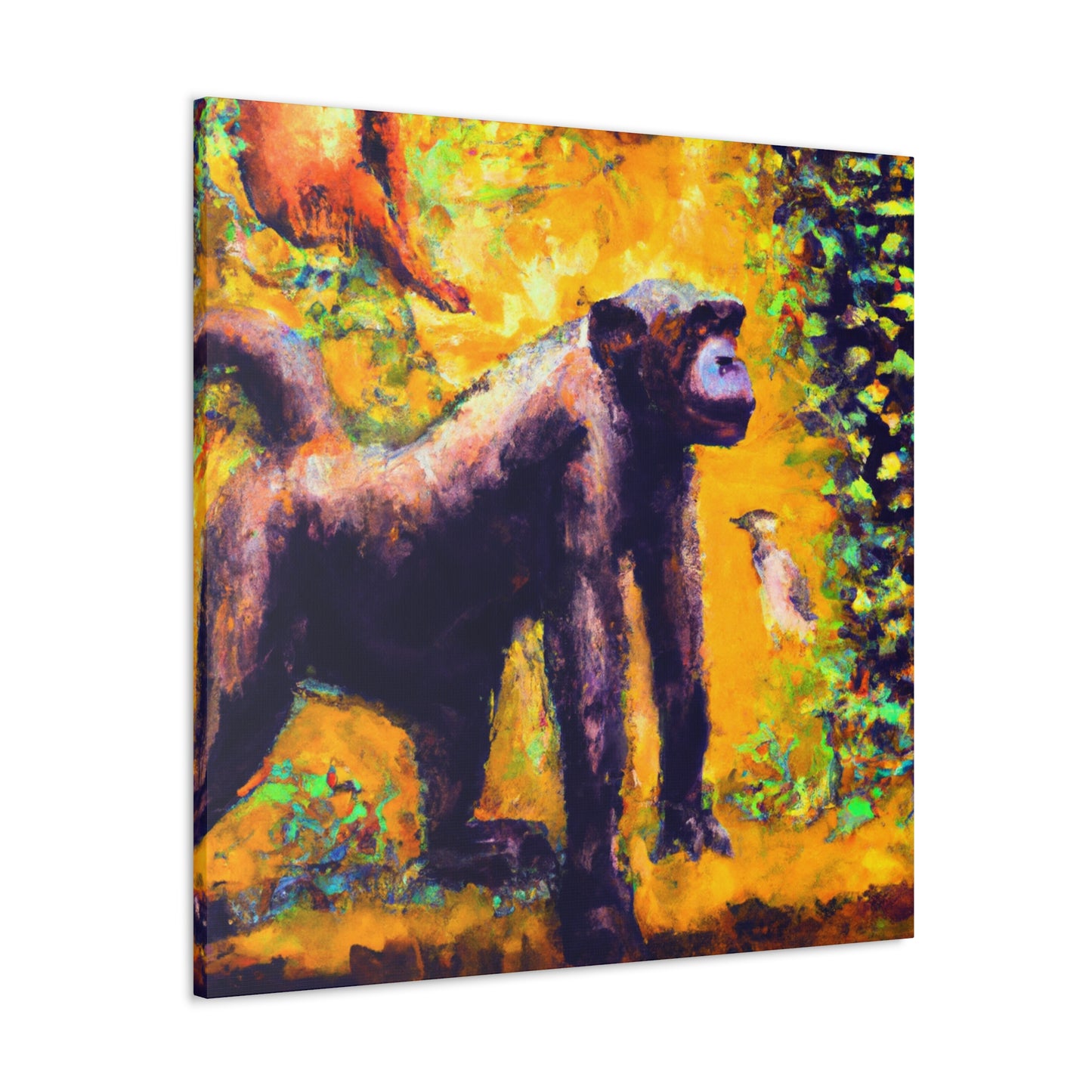 "Chimp Impressionism Scene" - Canvas