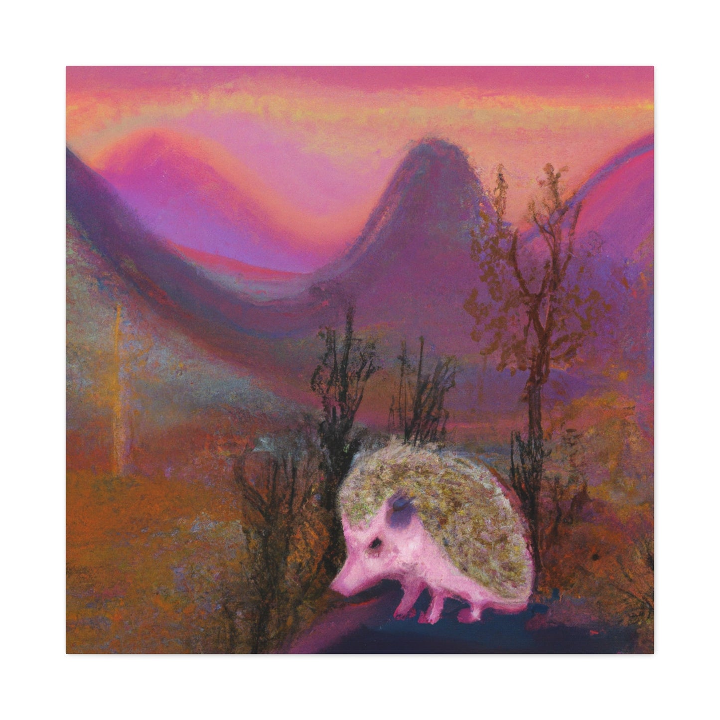 "Hedgehog in the Garden" - Canvas