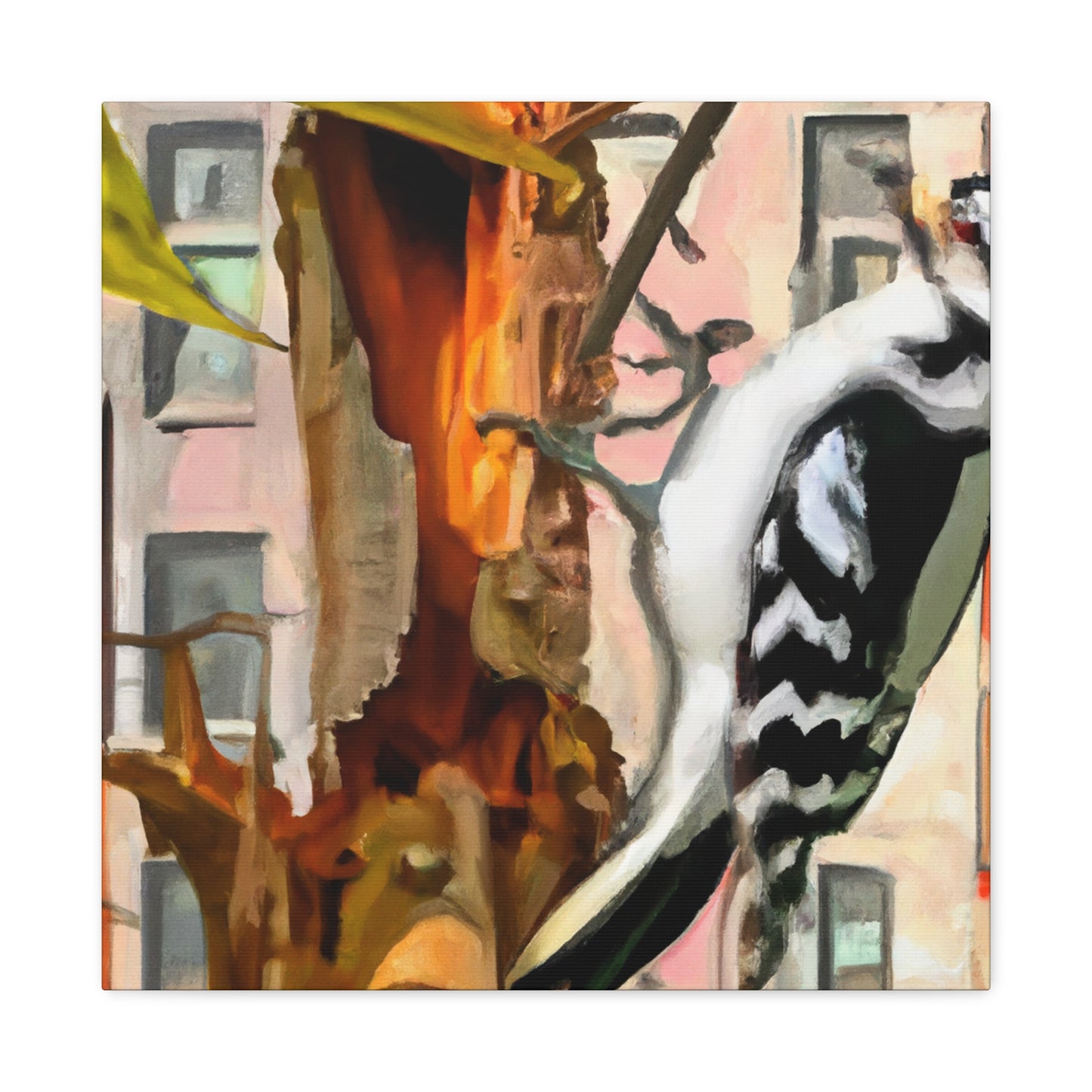 "Downy Woodpecker Dreaming" - Canvas