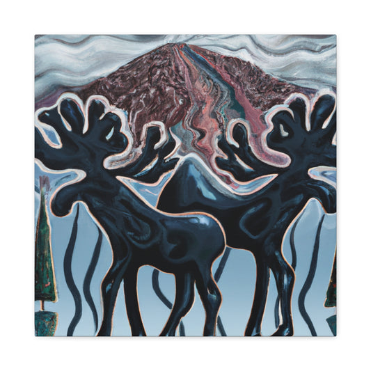 Moose in Mystic Moonlight - Canvas