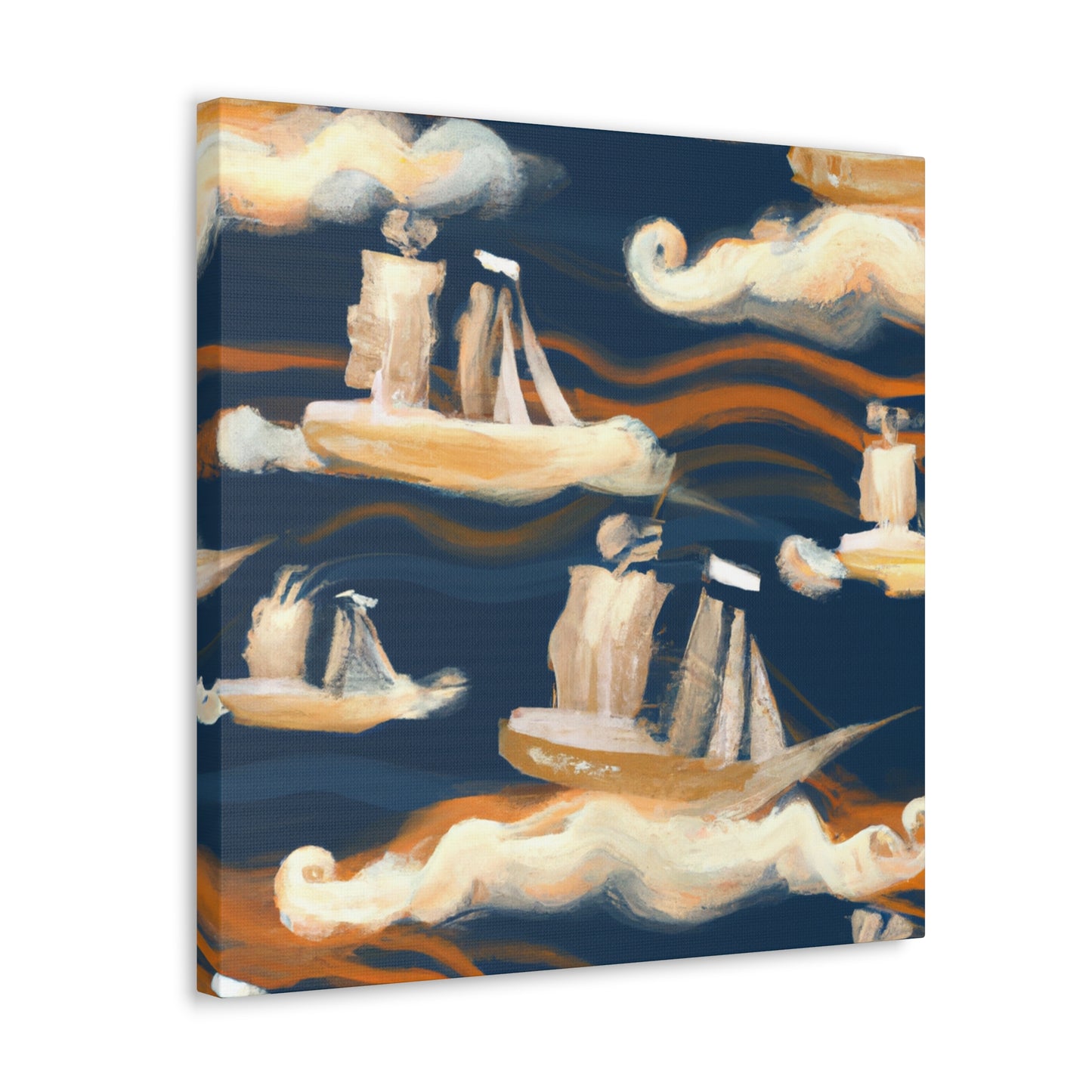 "Ship Riding Turbulent Waves" - Canvas