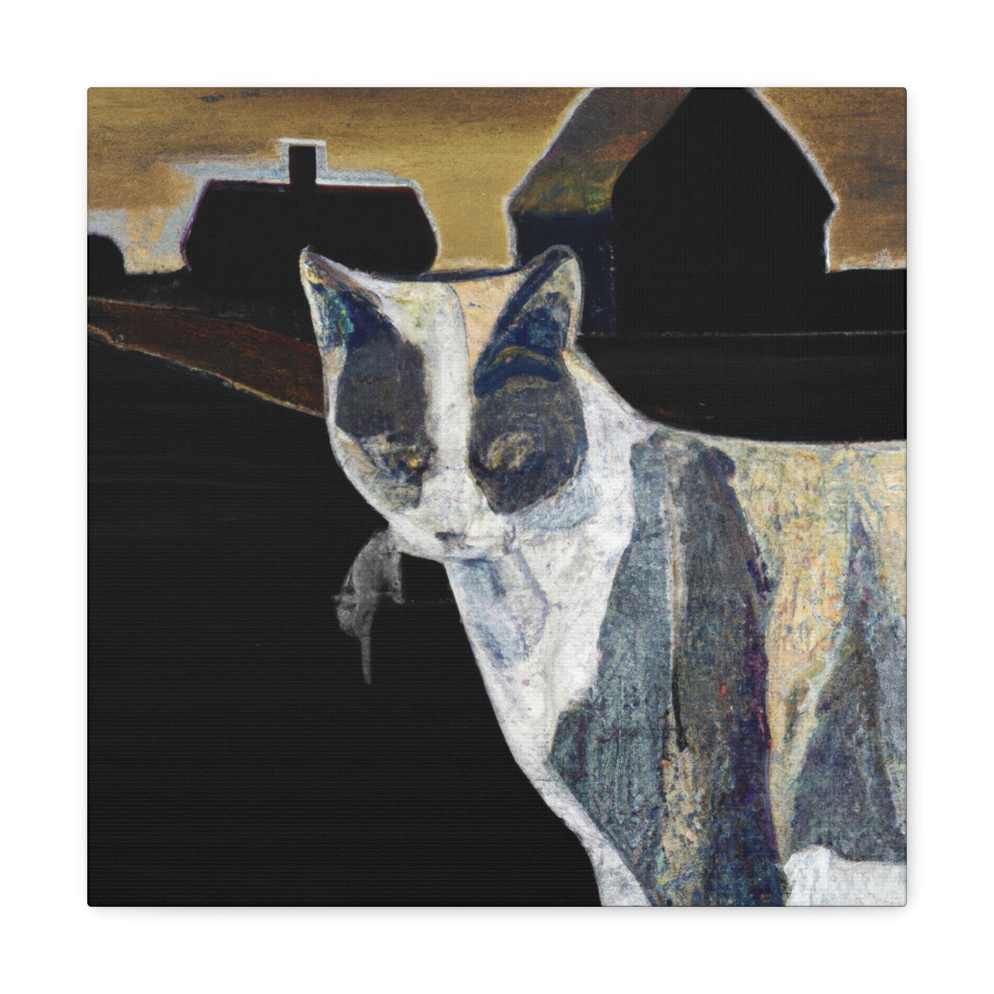 Cat Among Barns - Canvas