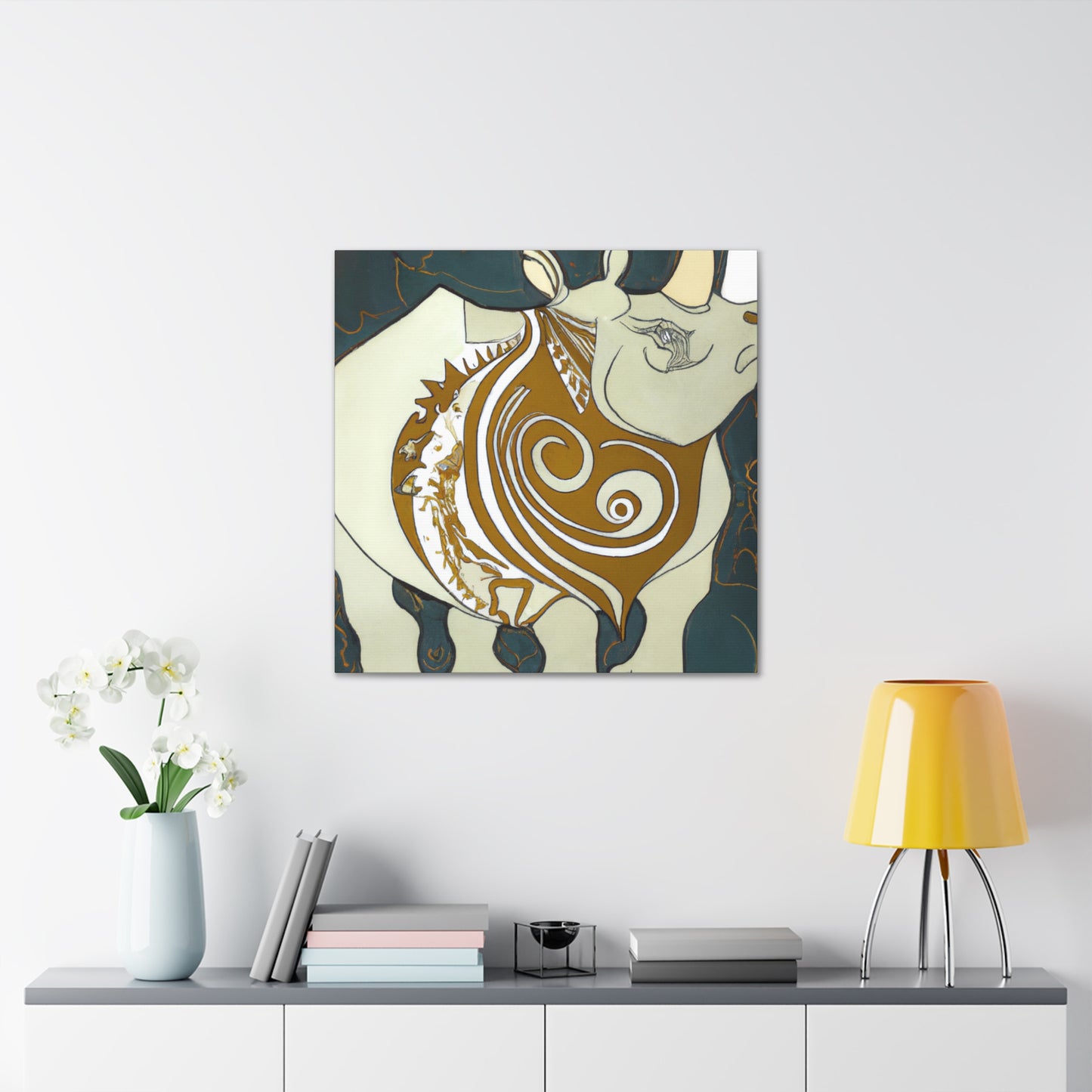 "Majestic Rhinoceros Gaze" - Canvas