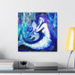 Mermaid's Midnight Gaze - Canvas