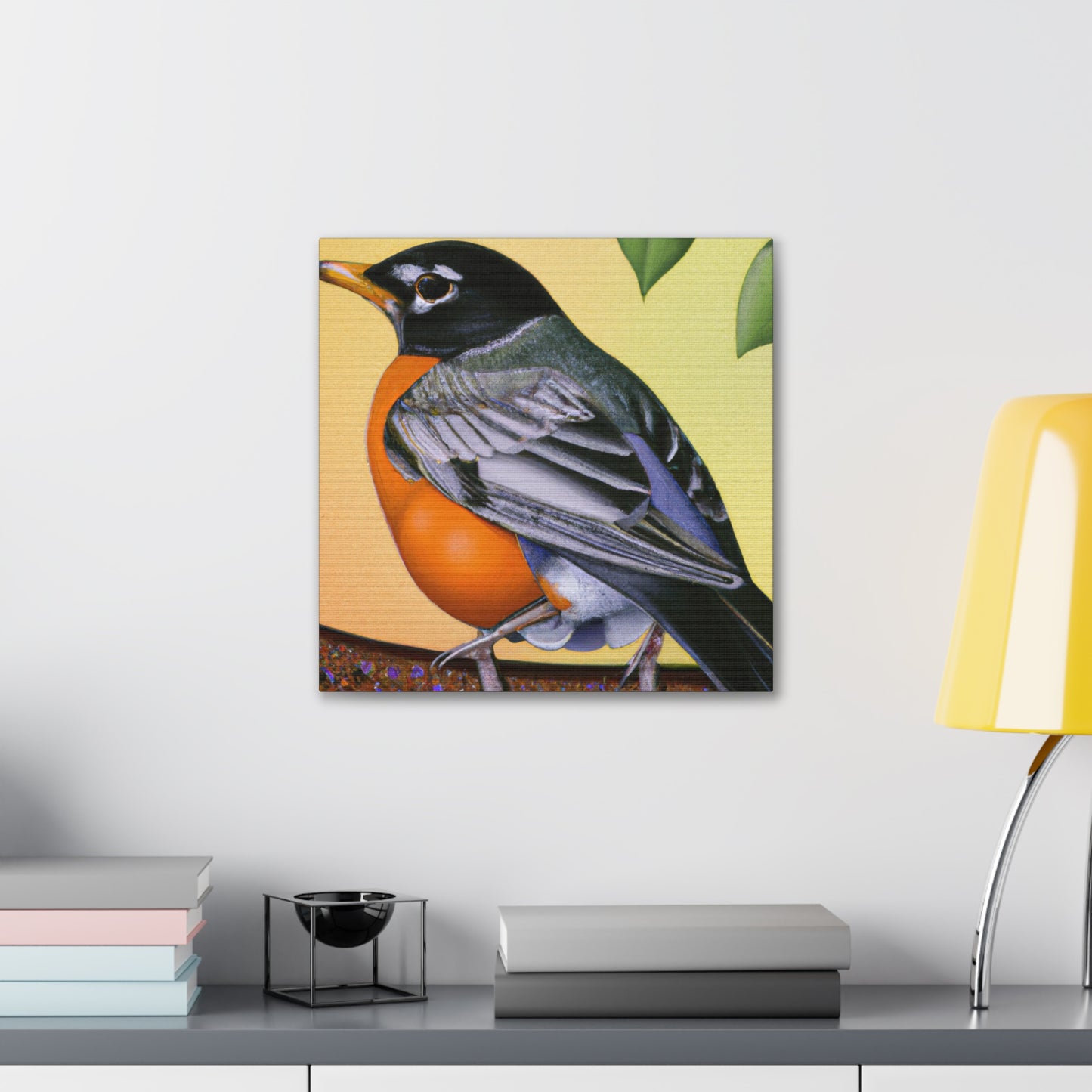 "Glamorous American Robins" - Canvas