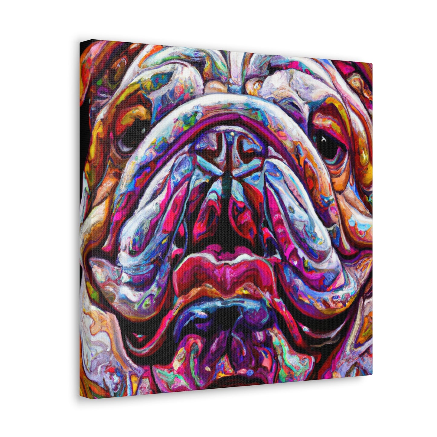 "Playful English Bulldog" - Canvas