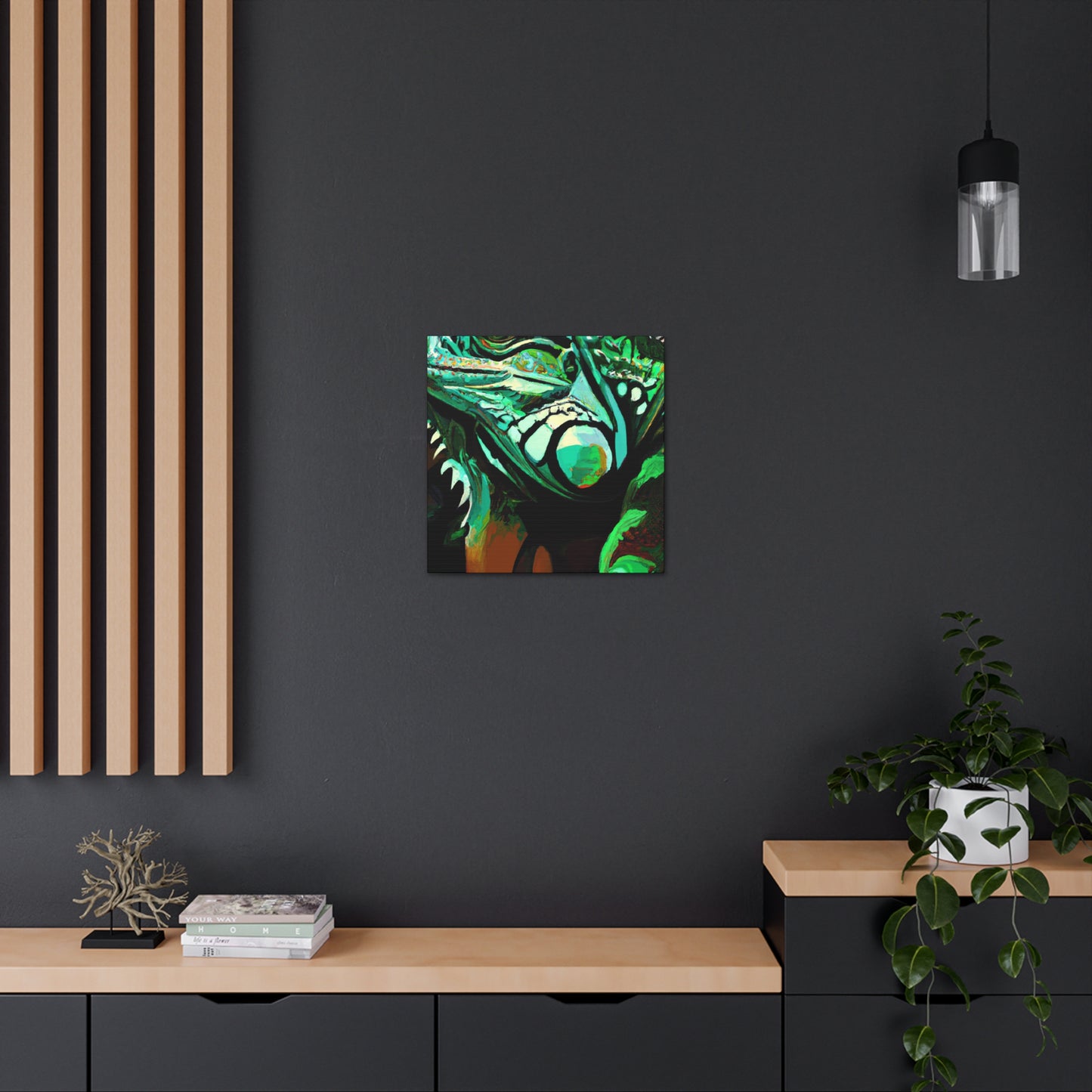 Iguana's Art Deco Pose - Canvas