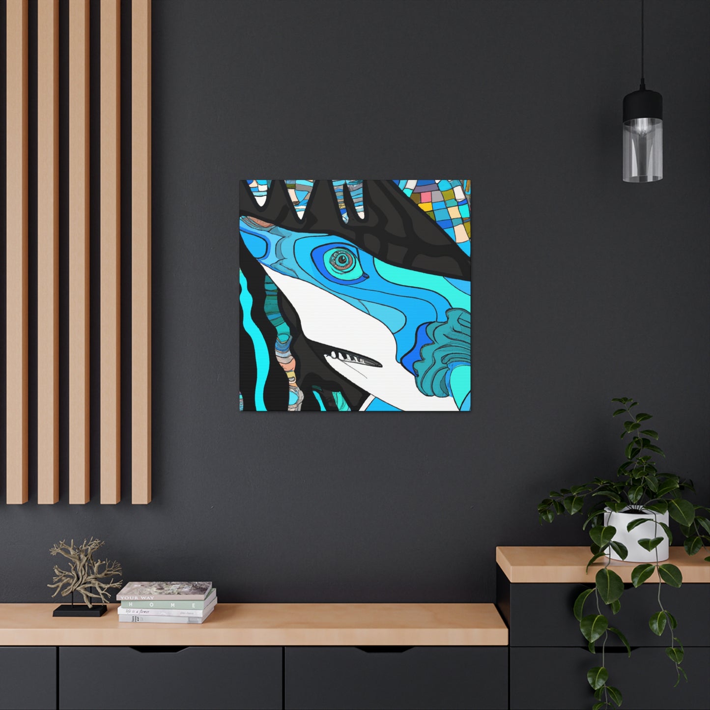 "Great White Shark Surge" - Canvas