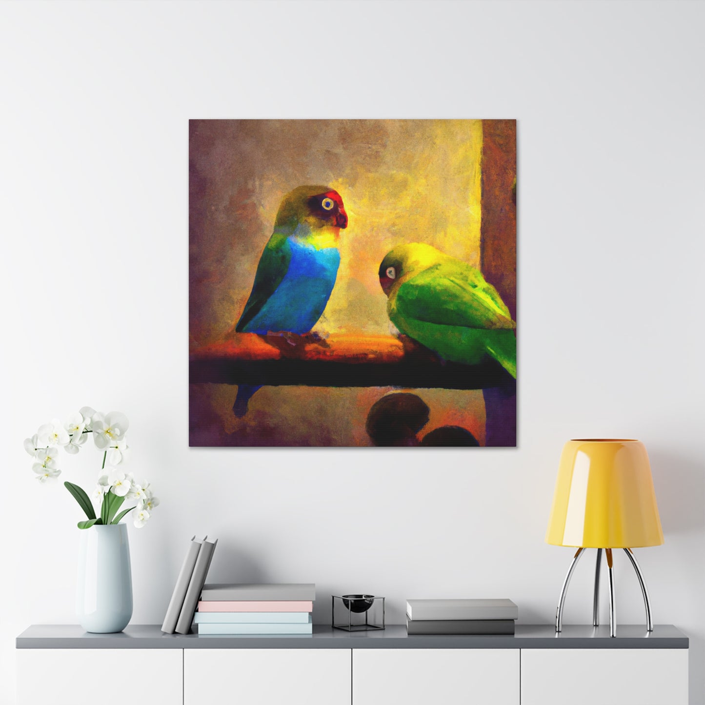 Lovebirds in Moonlight - Canvas