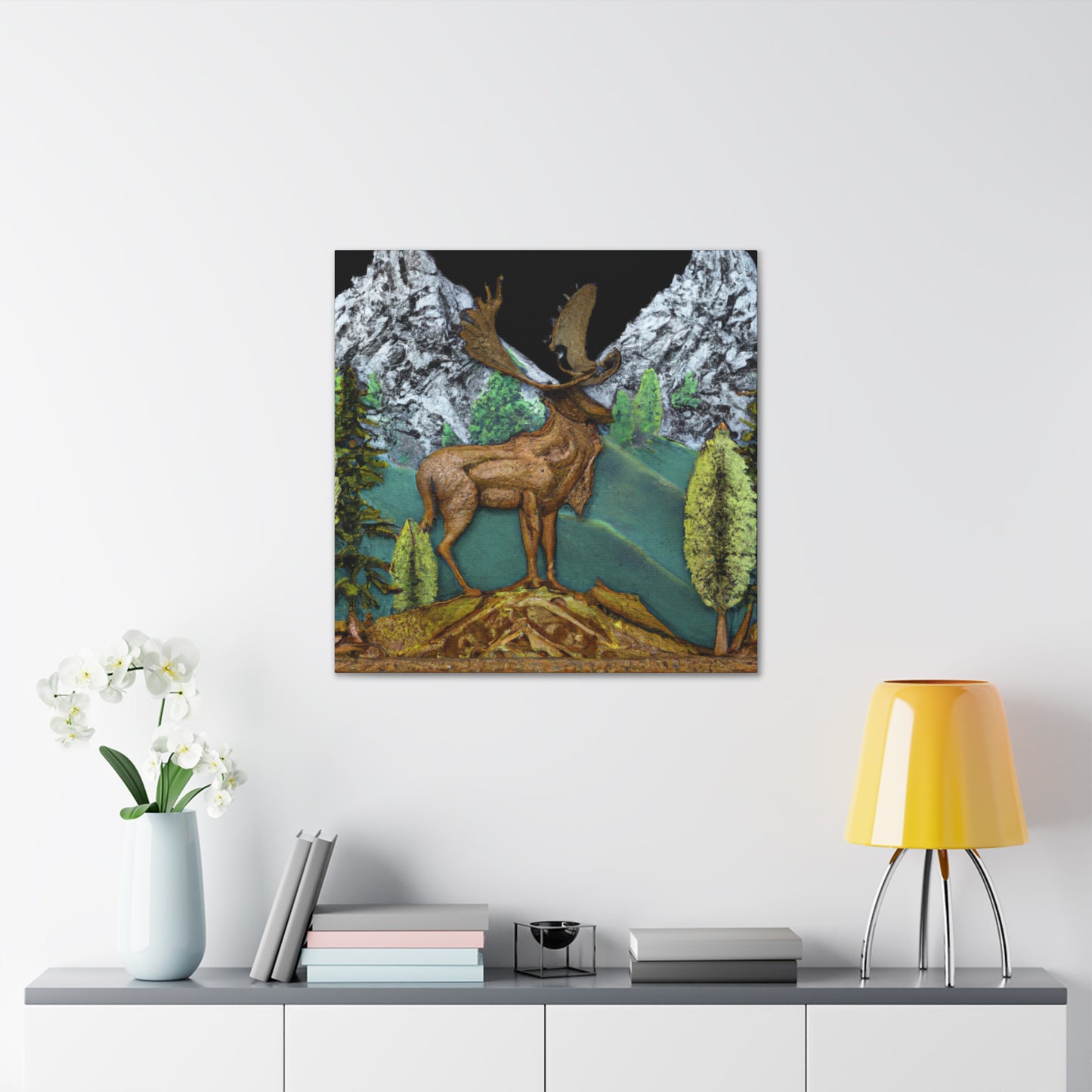 Deer in Moonlight Glow - Canvas