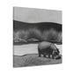 Hippo in the River - Canvas