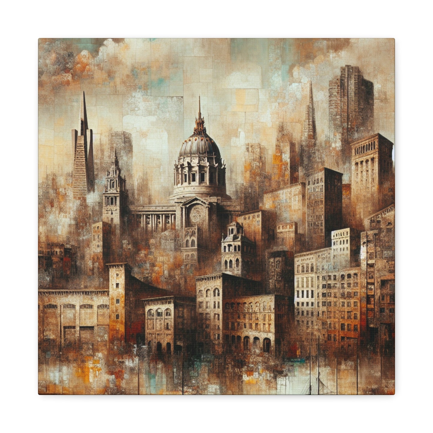 Golden Dream Cityscape - Canvas