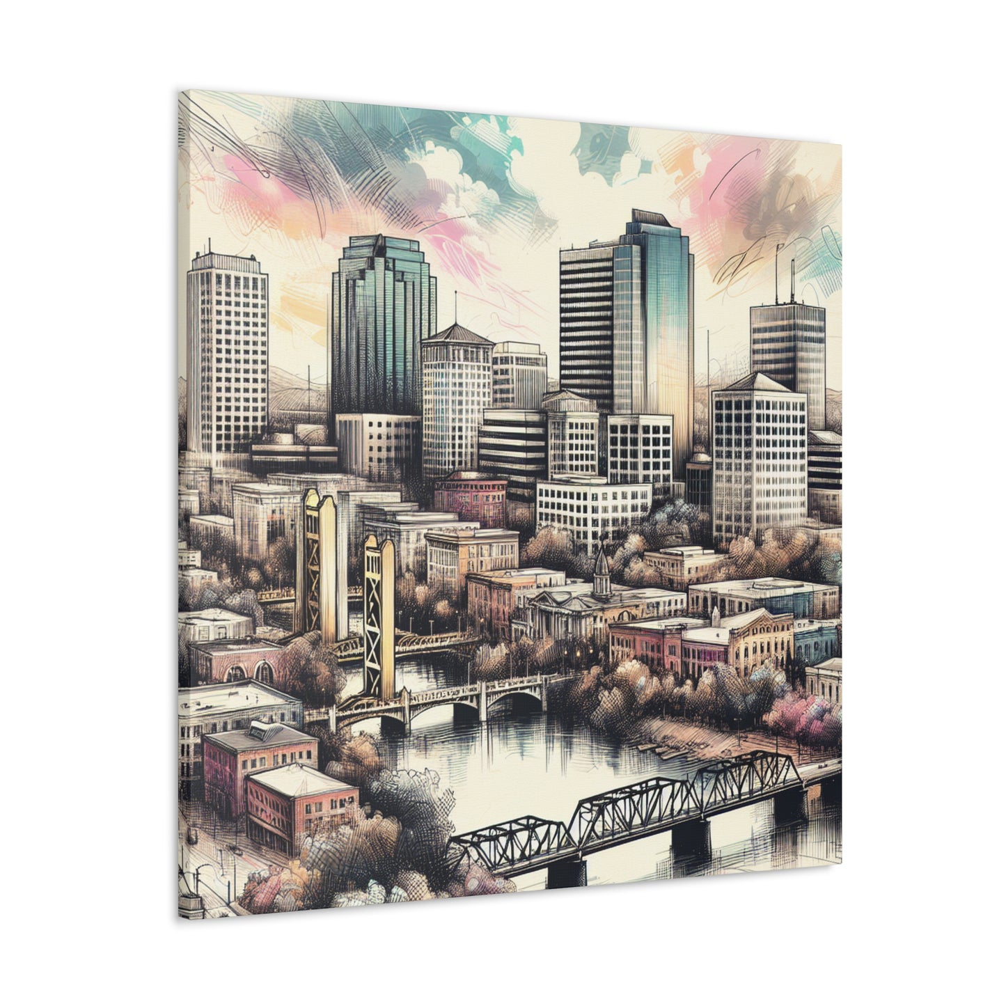 "Golden City Dreams" - Canvas