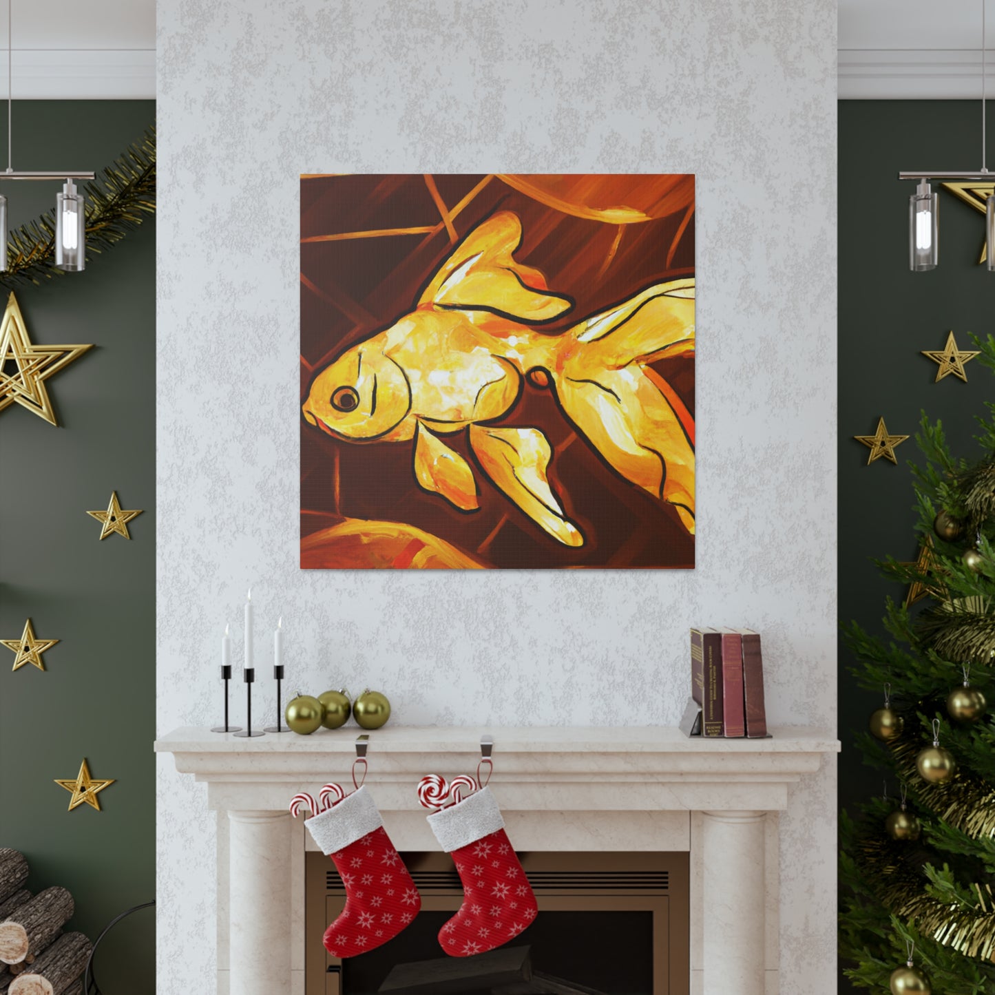 "Golden Glimmer of Goldfish" - Canvas